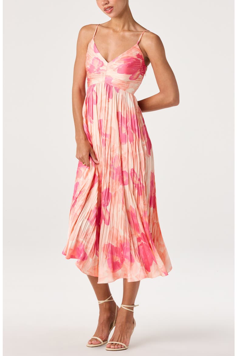 Maeve Midi Dress, Alternate, color, CORAL ABSTRACT FLORAL