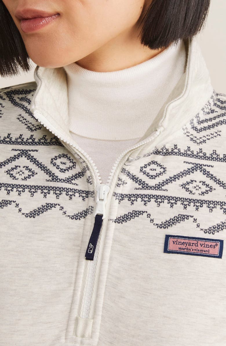 vineyard vines Dreamcloth Relaxed Fair Isle Half Zip Sweatshirt, Alternate, color, 