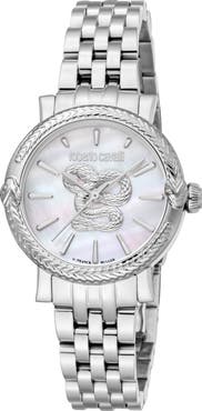 Roberto Cavalli by Franck Muller Mother-of-Pearl Bracelet Watch, 30mm