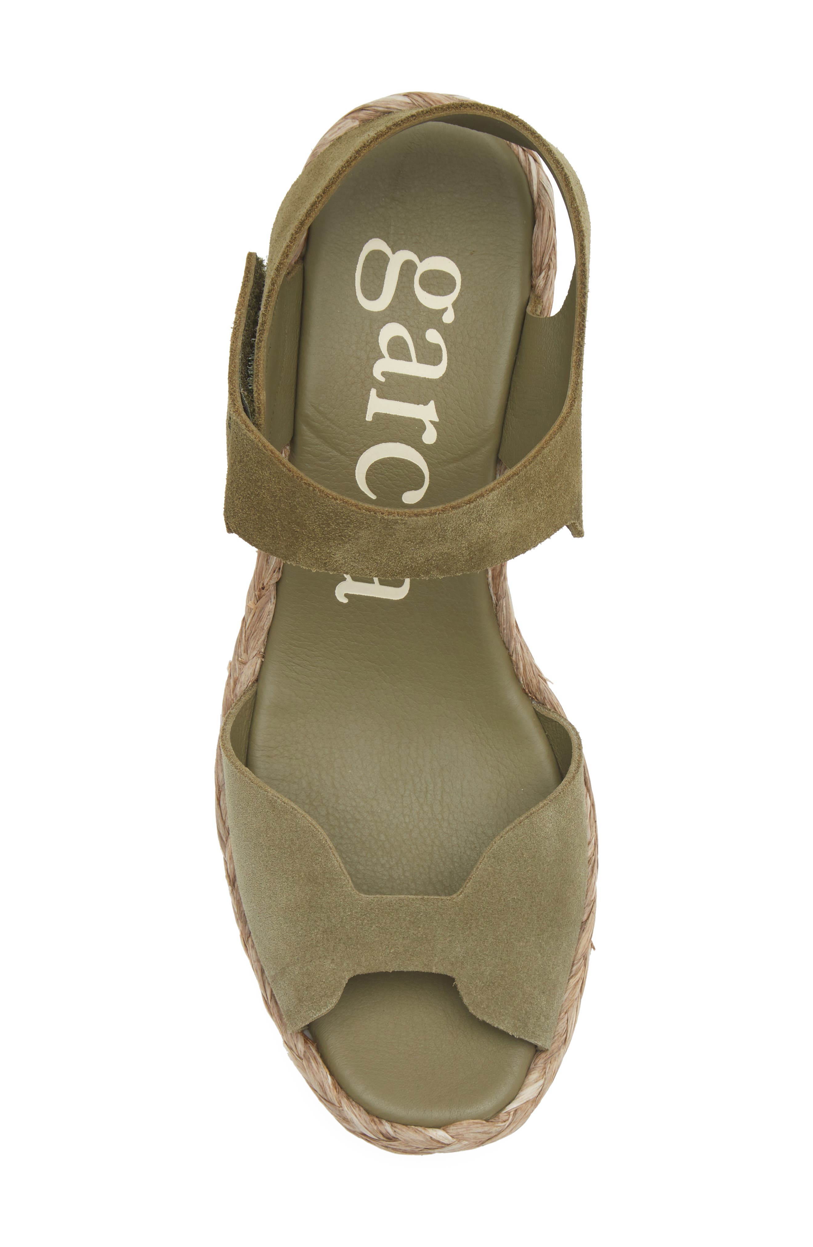 Pedro Garcia Fama Ankle Strap Wedge Sandal, Alternate, color, Thyme