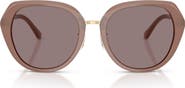 COACH 55mm Irregular Round Sunglasses