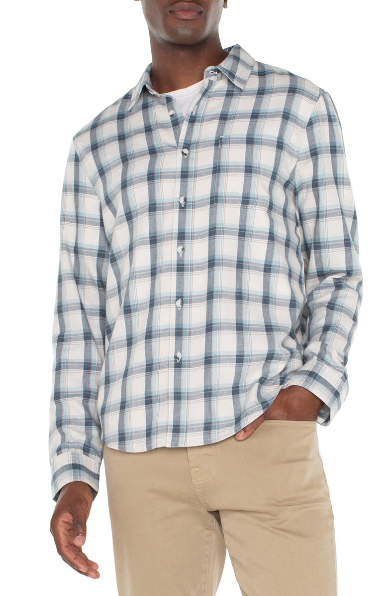 Liverpool Plaid Button-Up Shirt, Main, color,