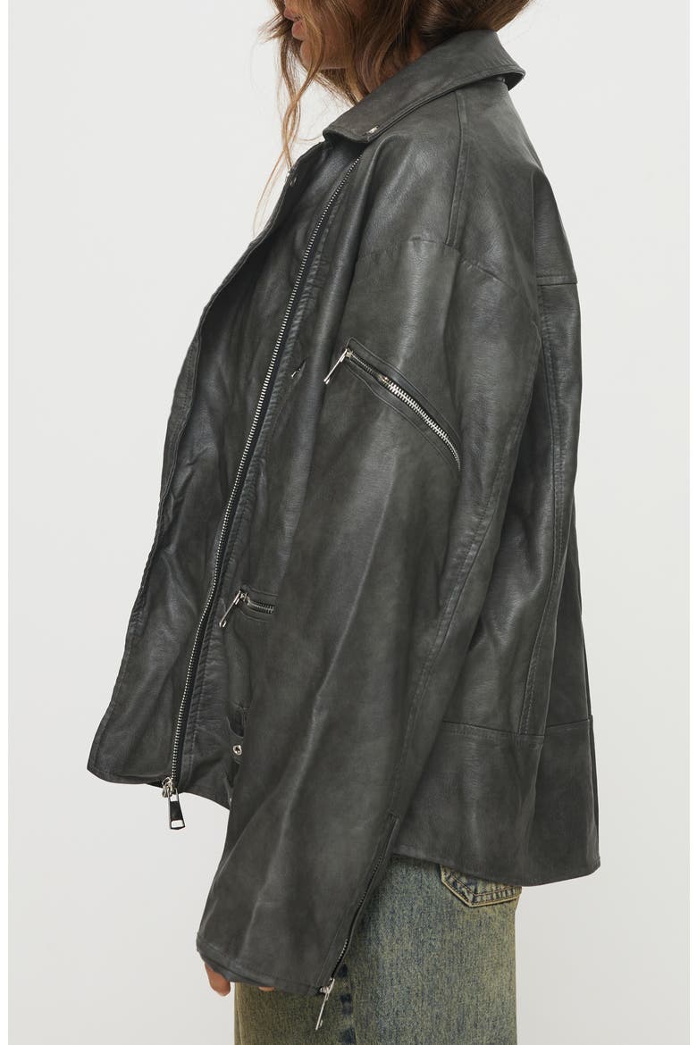 Magnets Faux Leather Jacket, Alternate, color, WASHED CHARCOAL