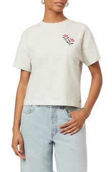 Scotch & Soda Dyed Boxy Crop Graphic T-Shirt