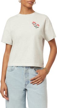 Scotch & Soda Dyed Boxy Crop Graphic T-Shirt