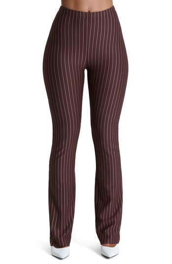 Naked Wardrobe High Waist Bootcut Pants In Brown