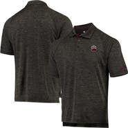 COLOSSEUM Men's Colosseum Heathered Black Montana Grizzlies Down Swing Raglan Polo