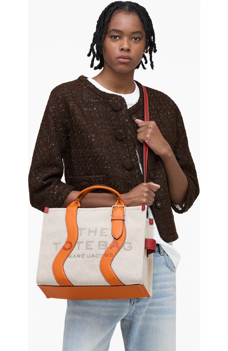 Marc Jacobs The Wavy Canvas Medium Tote, Alternate, color, Beige/Orange