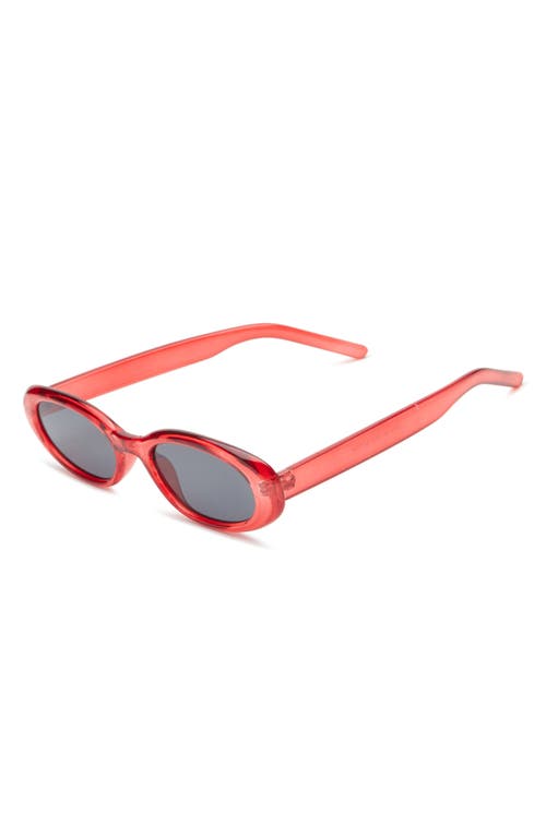 Bp. Narrow Oval Sunglasses In Clear Red