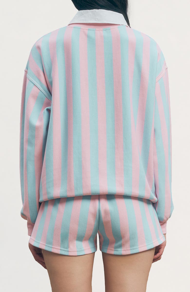 MAUDE CLUB Scout Stripe Sweatshirt, Alternate, color, Pink Blue