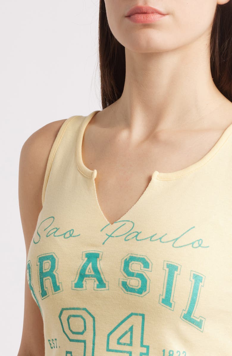 Vinyl Icons Brasil 94 Split Neck Graphic Tank, Alternate, color, Golden Haze