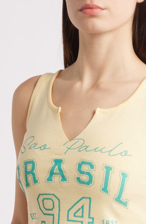 Shop Vinyl Icons Brasil 94 Split Neck Graphic Tank In Golden Haze
