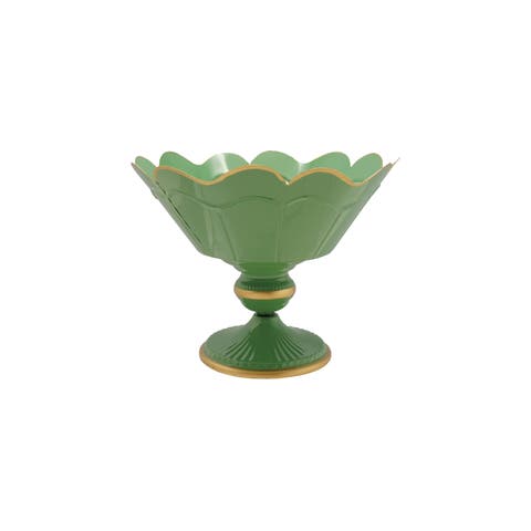 Scalloped Metal Footed Planter