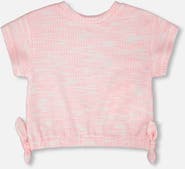 Deux par Deux Short Sleeve Jacquard Knit T-Shirt