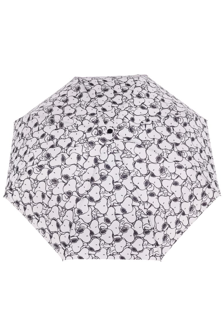 Allover Print Umbrella, Alternate, color, WHITE BLAC