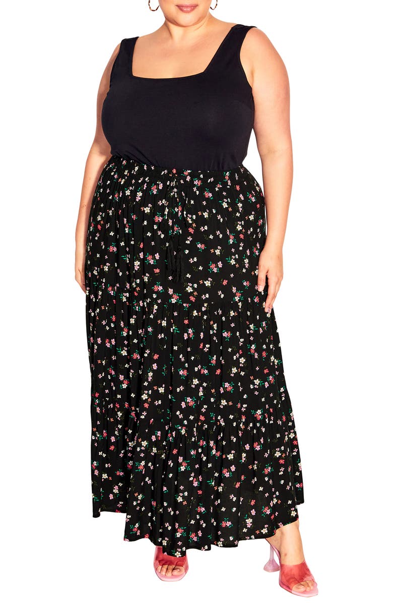 City Chic Peyton Floral Skirt, Alternate, color,