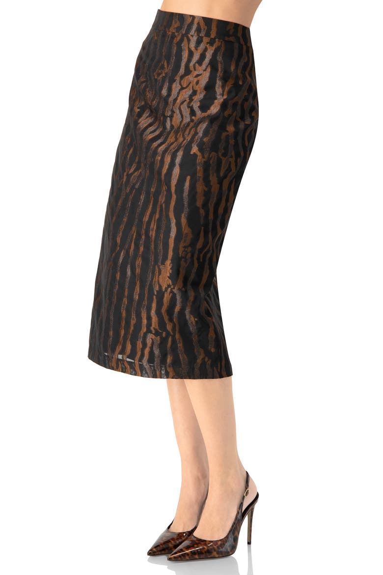 Midi Skirt with Back Slit, Alternate, color, Black