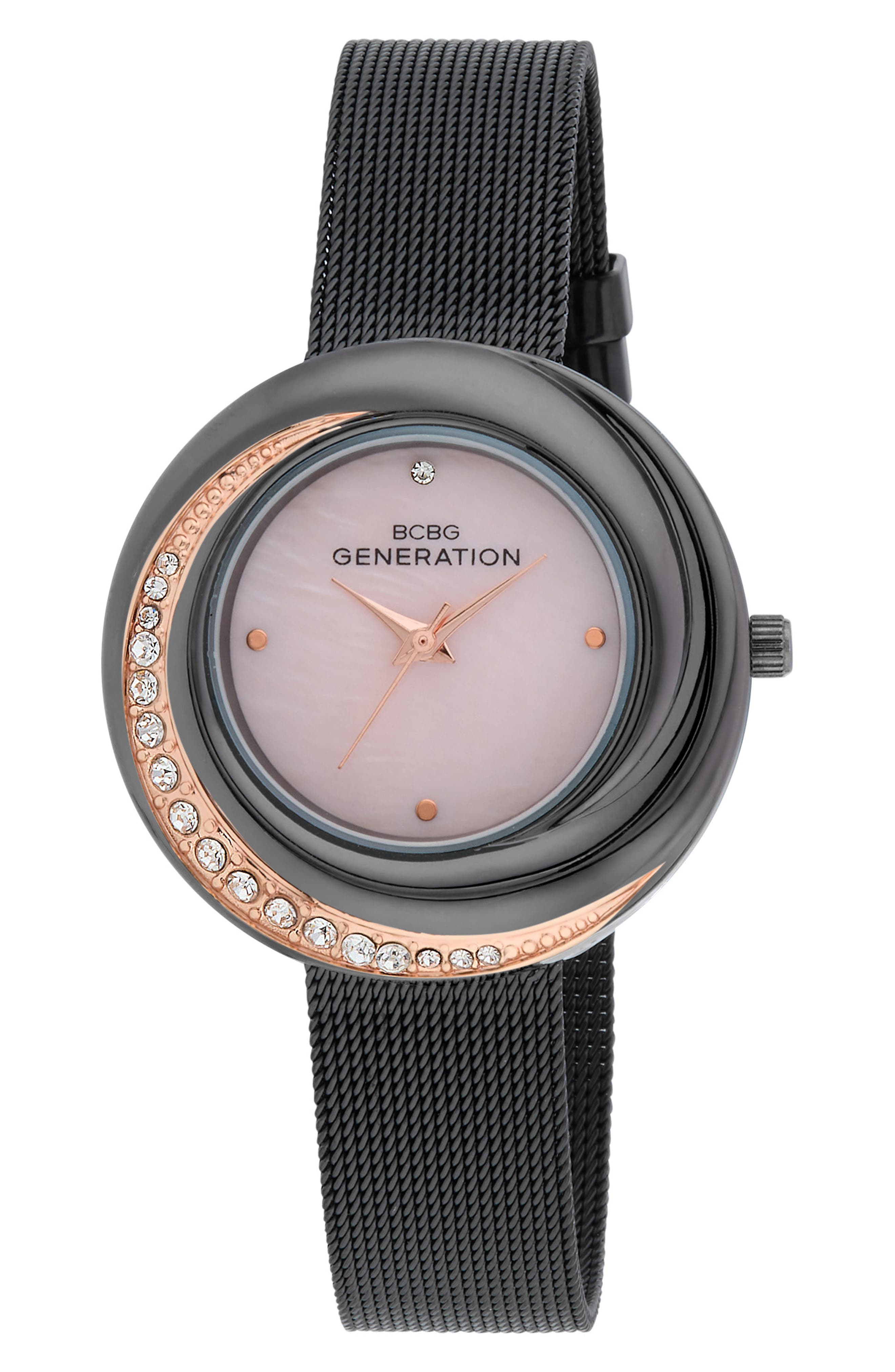 BCBG Nova 3 Faux Leather Strap Watch, 35mm