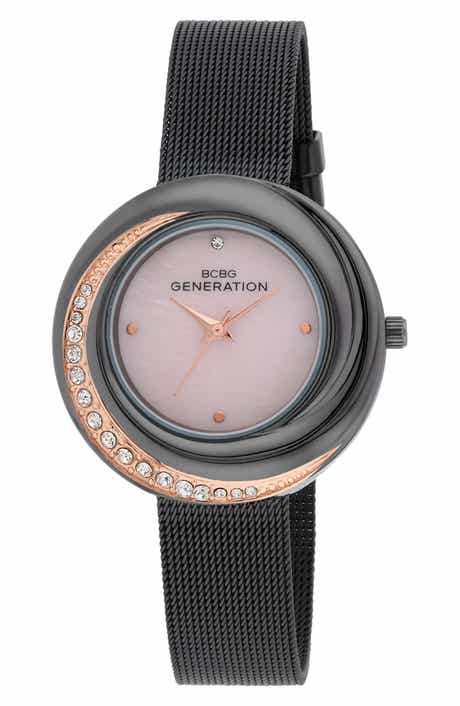 BCBG Nova 3 Faux Leather Strap Watch, 35mm
