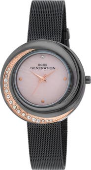 BCBG Nova 3 Faux Leather Strap Watch, 35mm