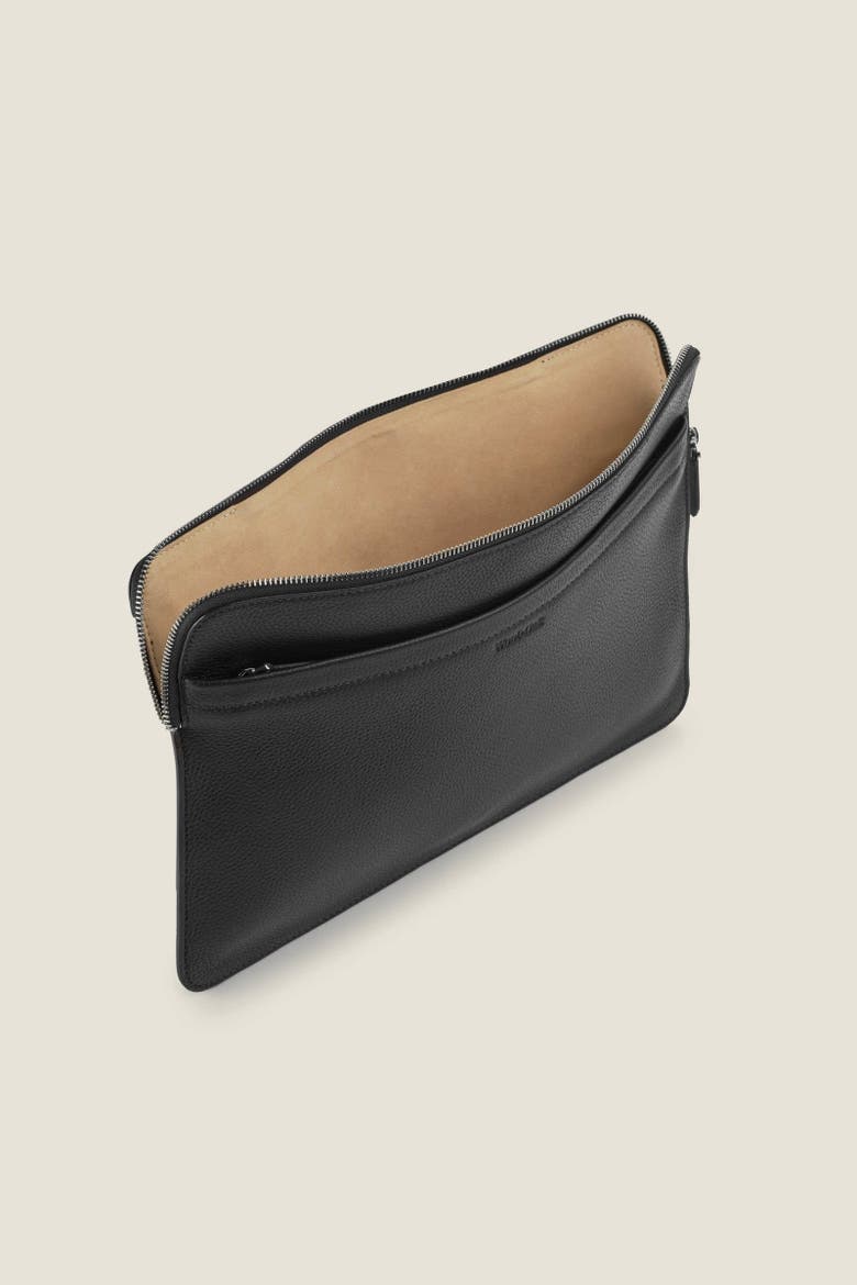 Porto Convertible Leather Laptop Sleeve, Alternate, color, Jet Black