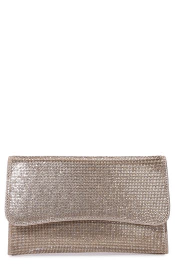 Berness Rhinestone Envelope Clutch In Gold