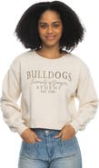 ZOOZATZ Women's ZooZatz Tan Georgia Bulldogs Cropped Crewneck Sweatshirt