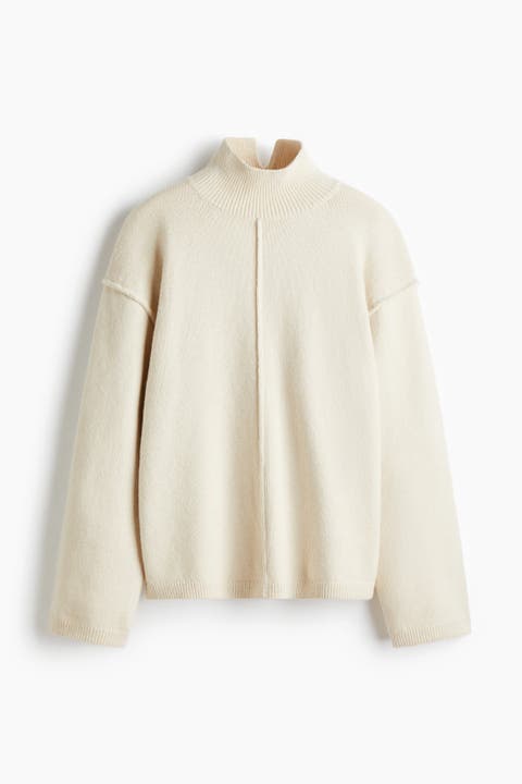 Seam-detail Turtleneck Jumper