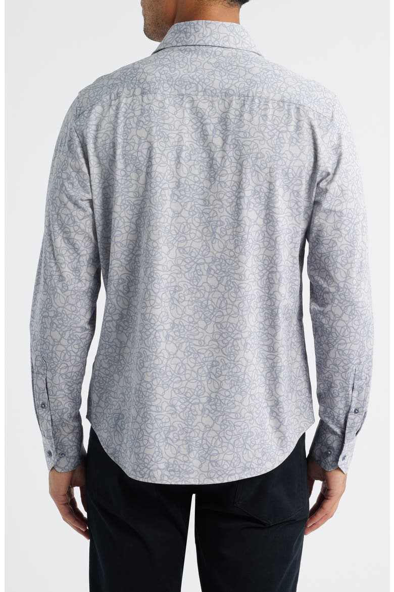 James OoohCotton® Serpentine String Print Twill Button-Up Shirt, Alternate, color, PLATINUM