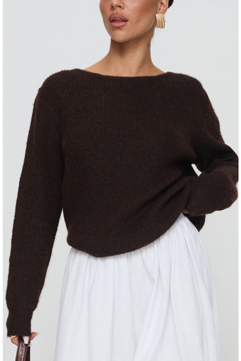 Abrams Boat Neck Sweater, Main, color, CHOCOLATE MARLE
