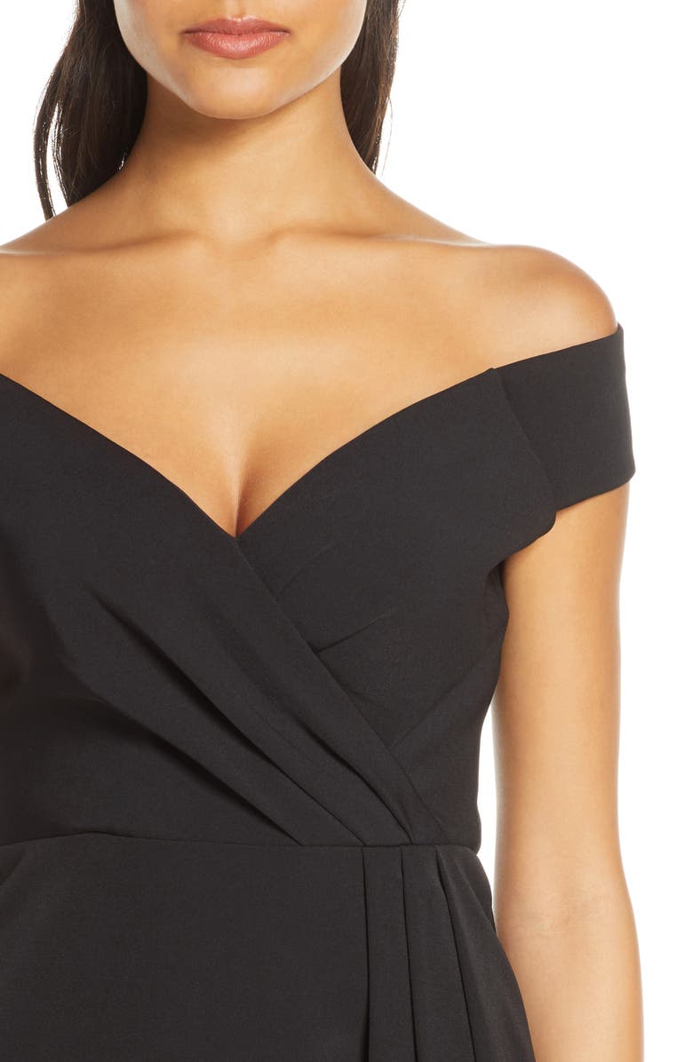 Eliza J Off the Shoulder Asymmetrical Cocktail Dress, Alternate, color,