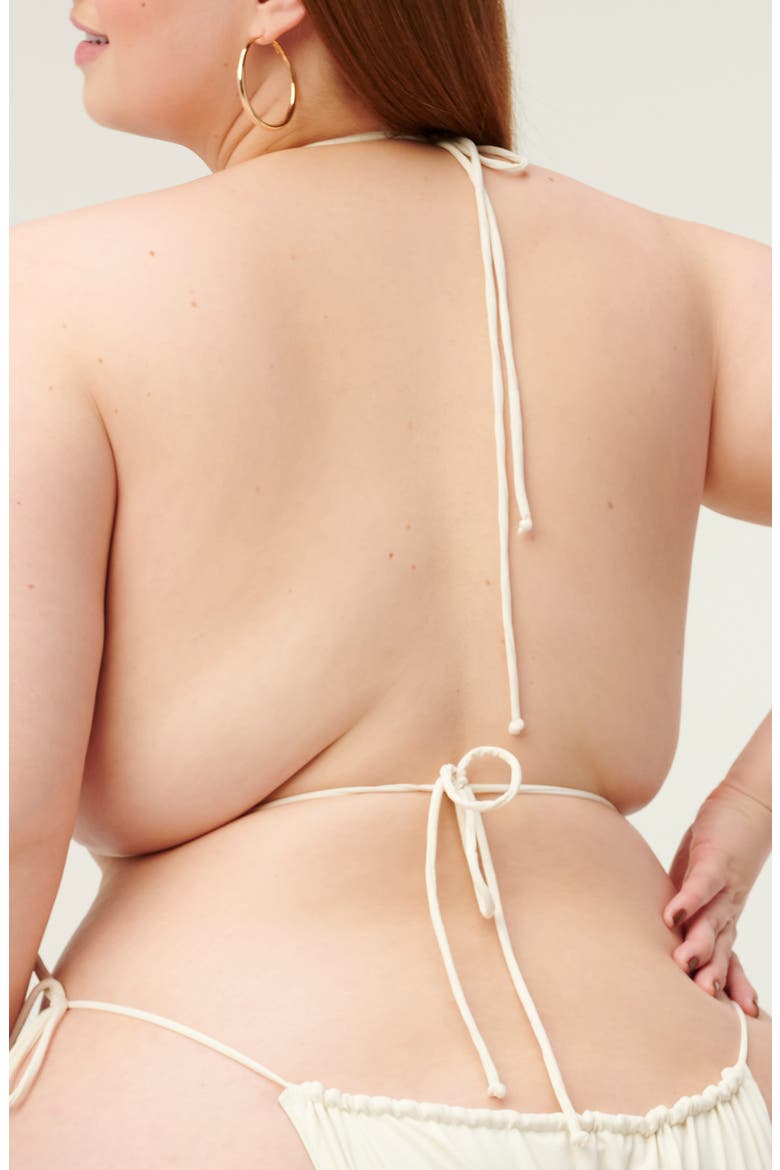 Tiny Ties Triangle Bikini Top, Alternate, color, IVORY