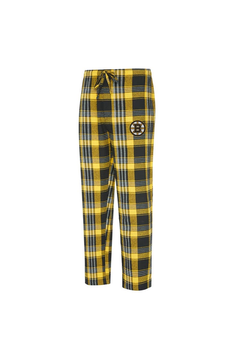CONCEPTS SPORT Men's Concepts Sport Gold/Black Boston Bruins Region Flannel Sleep Pants, Alternate, color,