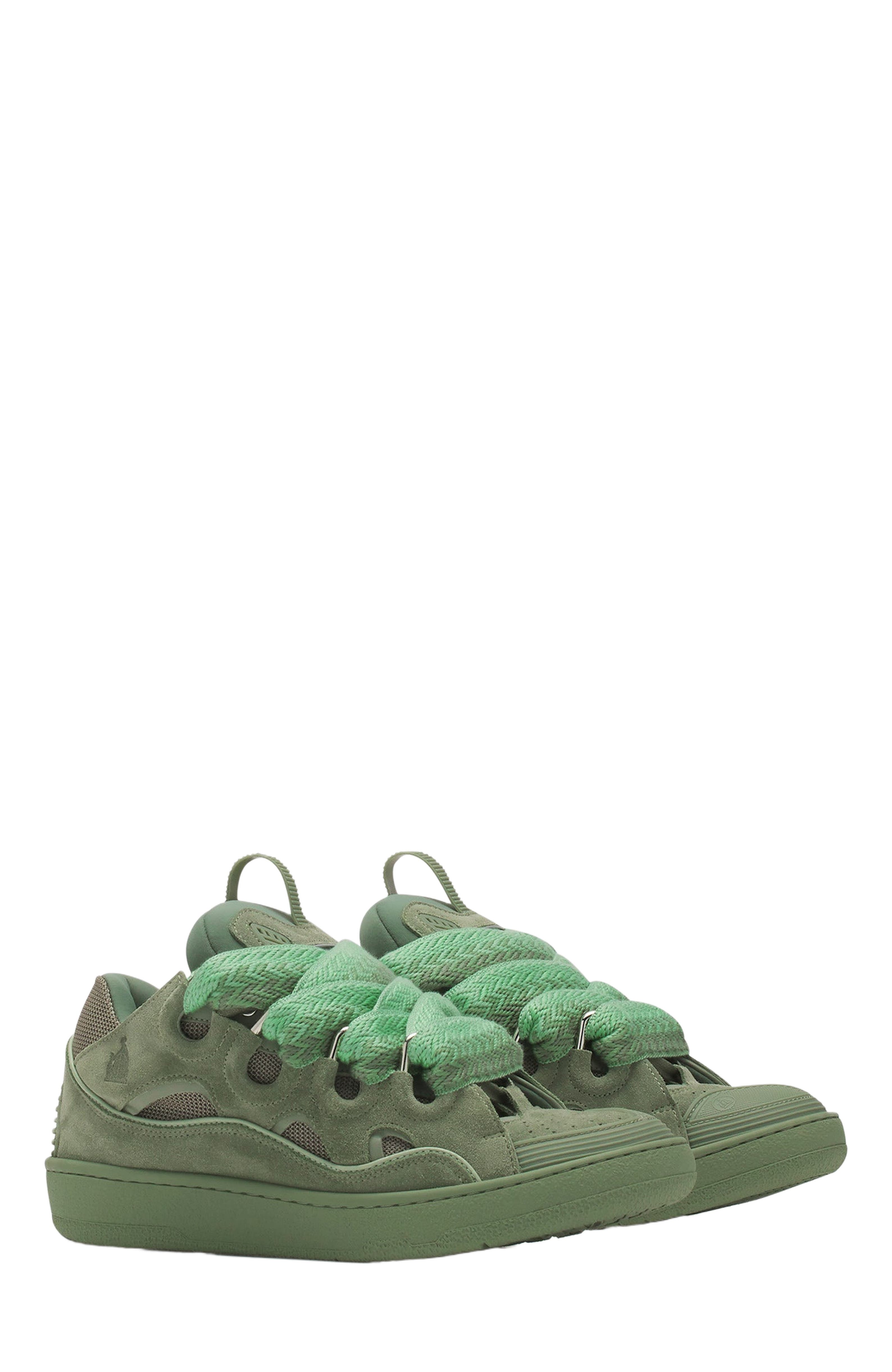 Lanvin Curb Monochrome Leather sneakers, Alternate, color, 