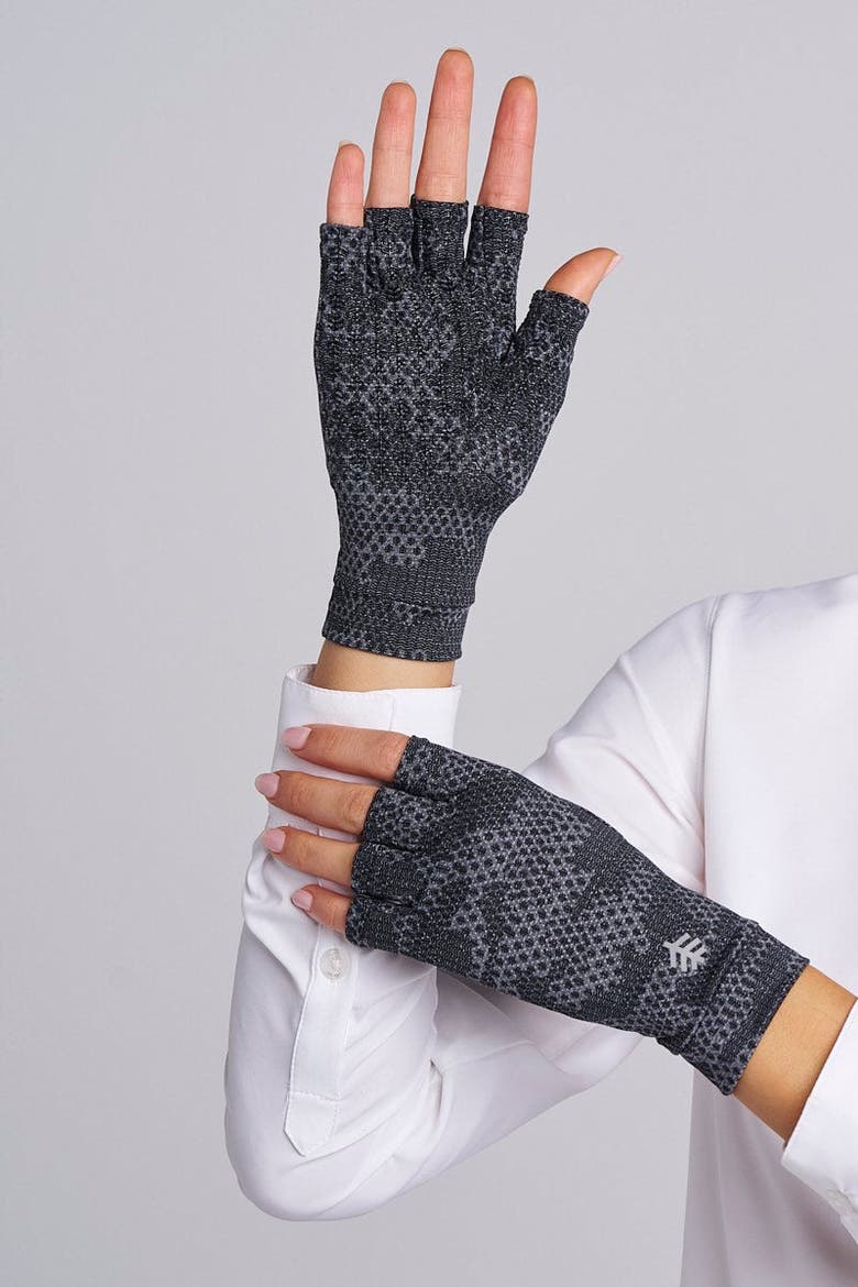 Ouray Fingerless UV Sun Gloves, UPF 50+ Sun Protection, Alternate, color, Charcoal Coolibar Camo