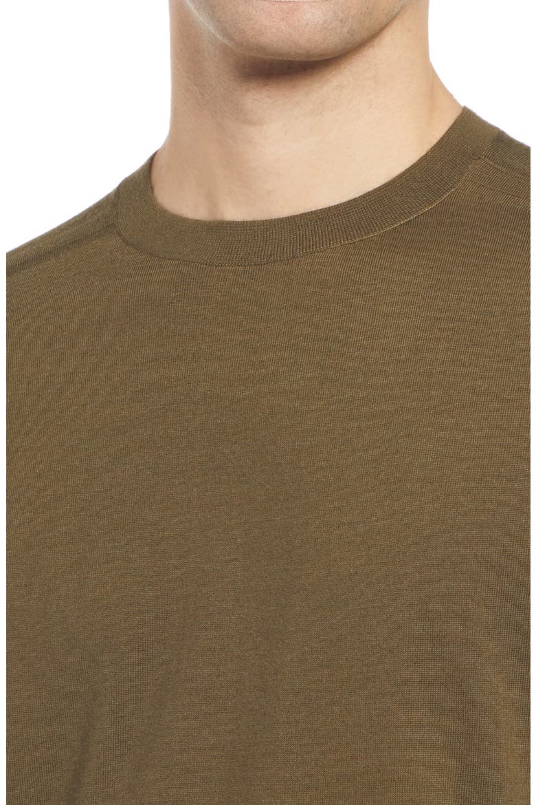 Tech-Smart Crewneck Sweater, Alternate, color, OLIVE DARK