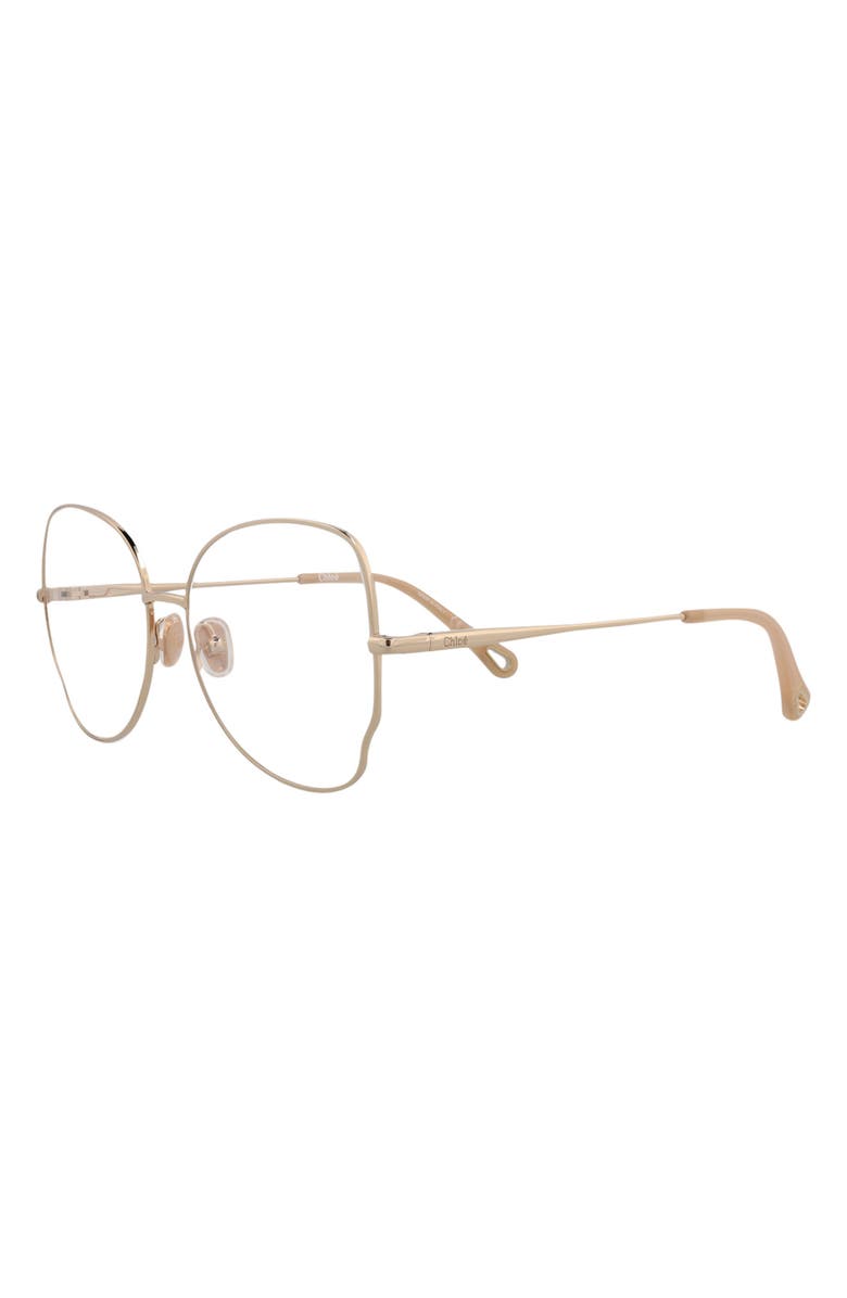 Chloé Core 56mm Cat Eye Optical Glasses, Alternate, color, Gold Gold Transparent