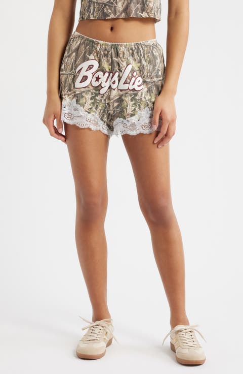 Starlight Camo Lace Trim Shorts