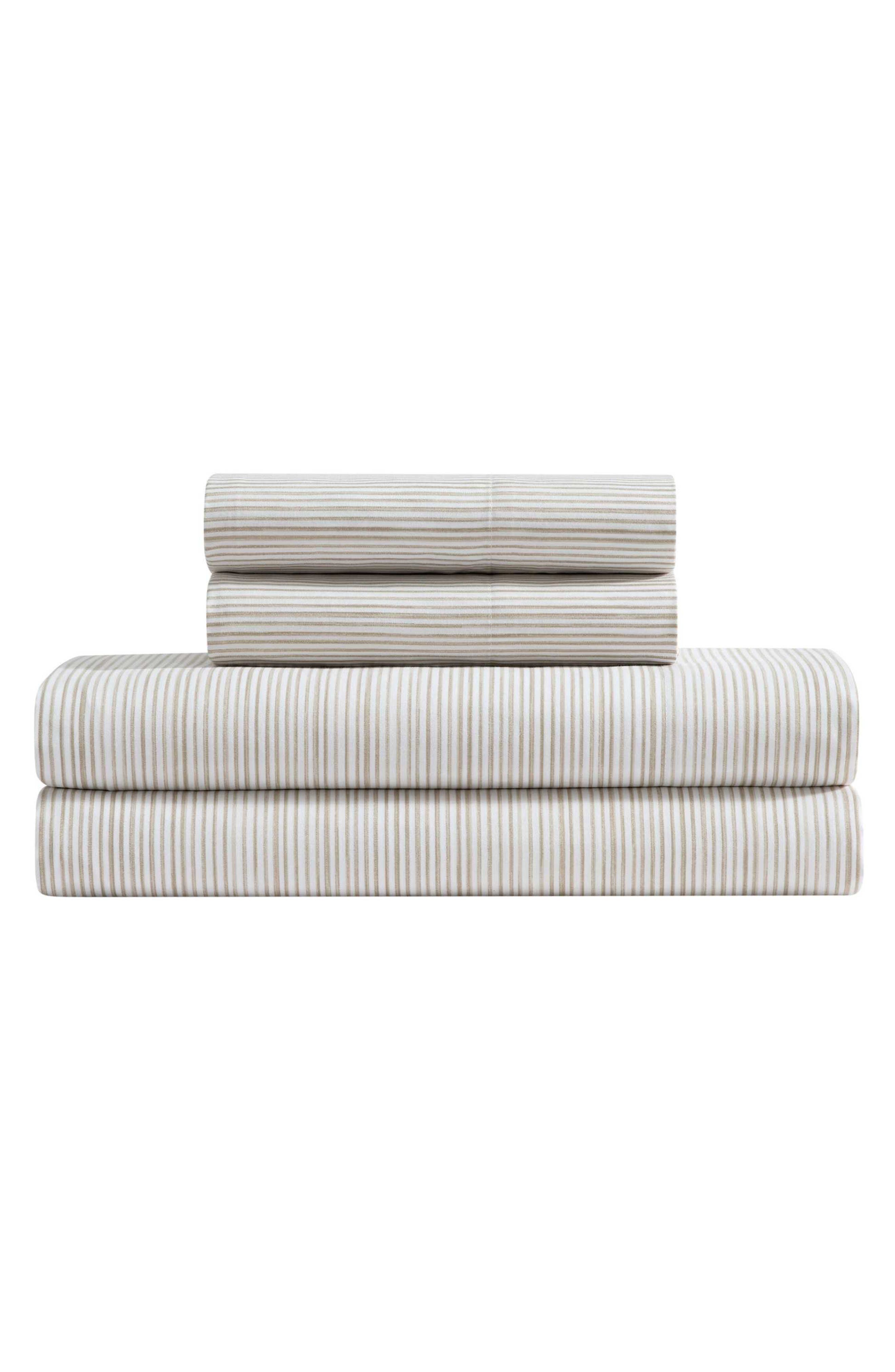 Textured Stripe Microfiber Sheet Set