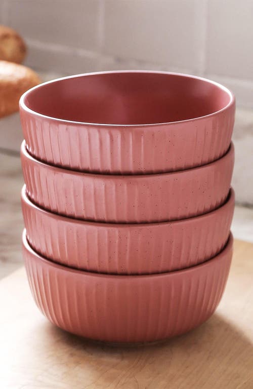 Stone Lain Logan Stoneware 12-piece Dinnerware Set In Burgundy