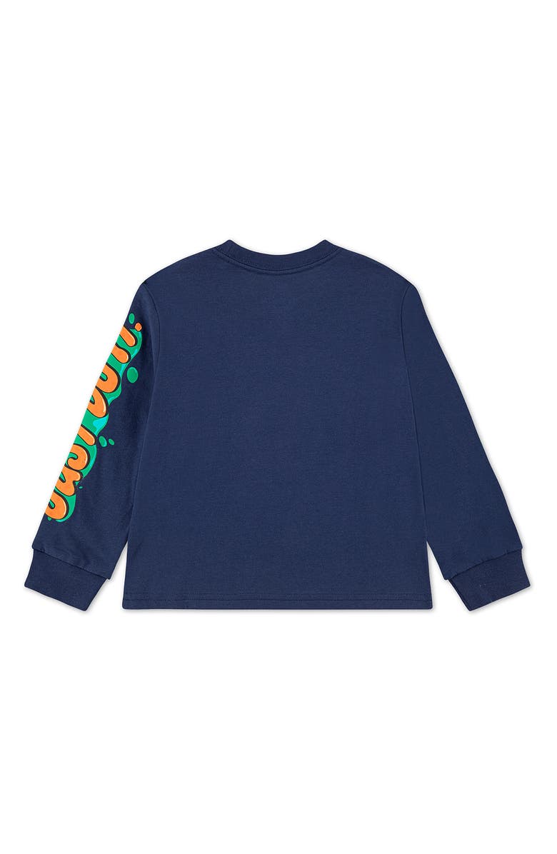 Nike Kids' Slime Logo Long Sleeve Graphic T-Shirt, Alternate, color, Midnight Navy