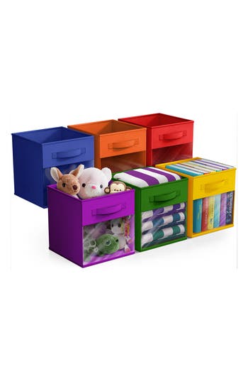 Sorbus 6-pack Storage Bins With Windows In Multi