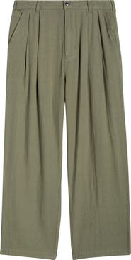 Obey Foster Pleated Linen Blend Pants
