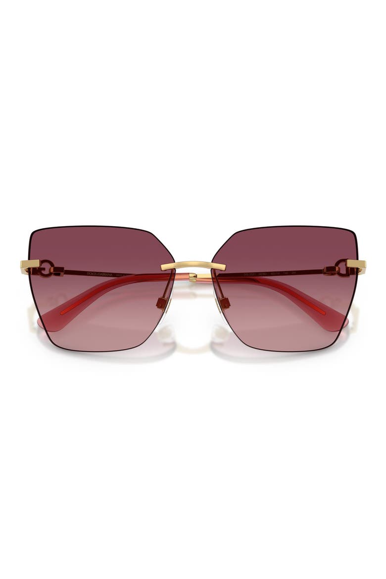 62mm Oversize Gradient Cat Eye Sunglasses, Alternate, color, GOLD / LIGHT PINK