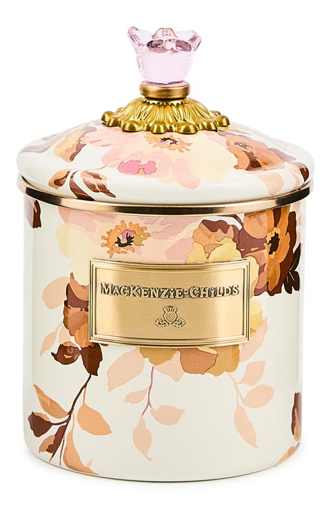 Wild Rose Small Enameled Steel Canister