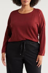 Eileen Fisher Jewel Neck Wool Sweater