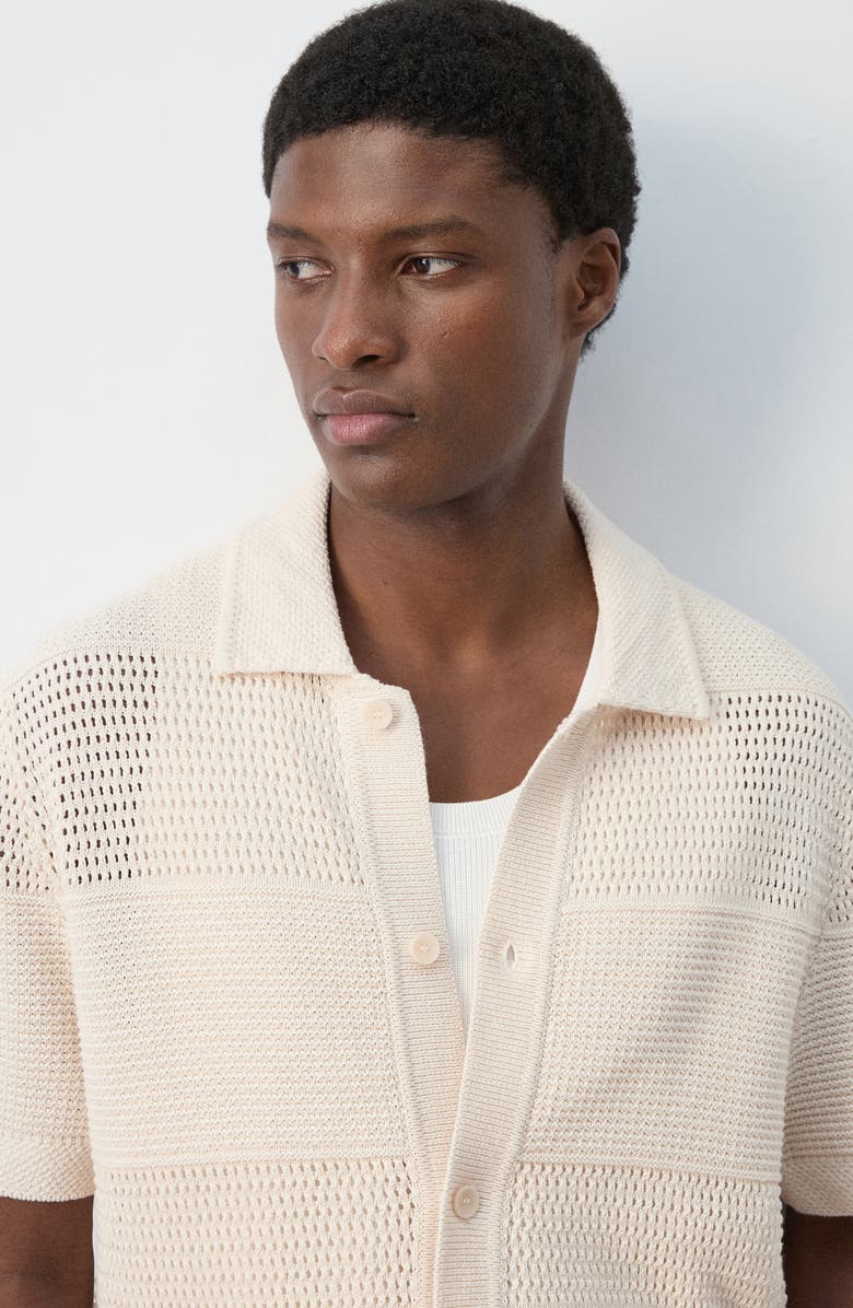 MANGO Open Stitch Shirt, Alternate, color, Ecru