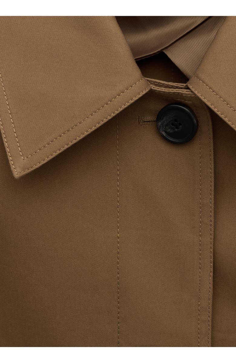 MANGO Belted Cotton Trench Coat, Alternate, color, Medium Brown