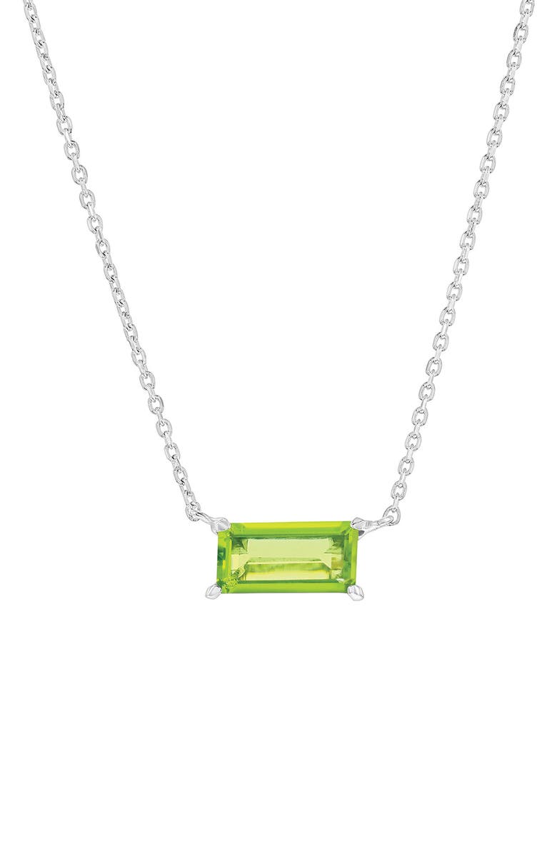 SIMONA Baguette Cut Semiprecious Stone Pendant Necklace, Main, color, 