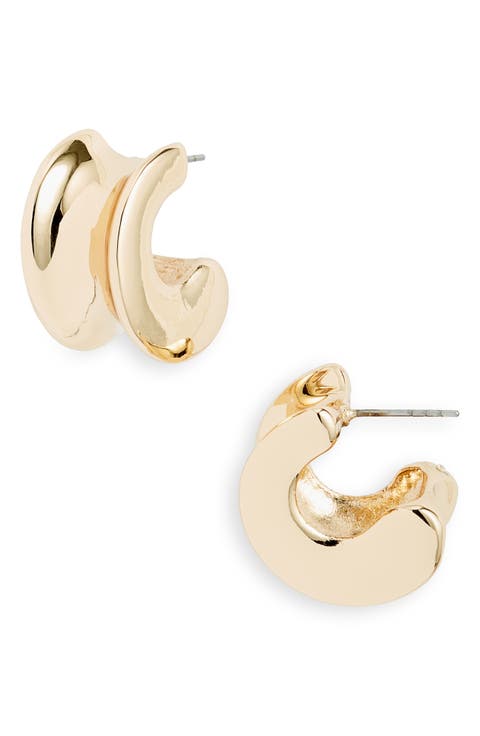 Chunky Concave Hoop Earrings